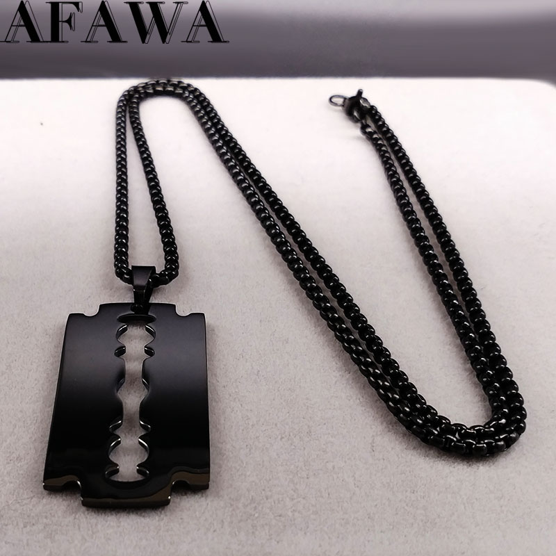 Men Accessories Aesthetic - Gothic Blade Razor Pendant Necklaces Men
