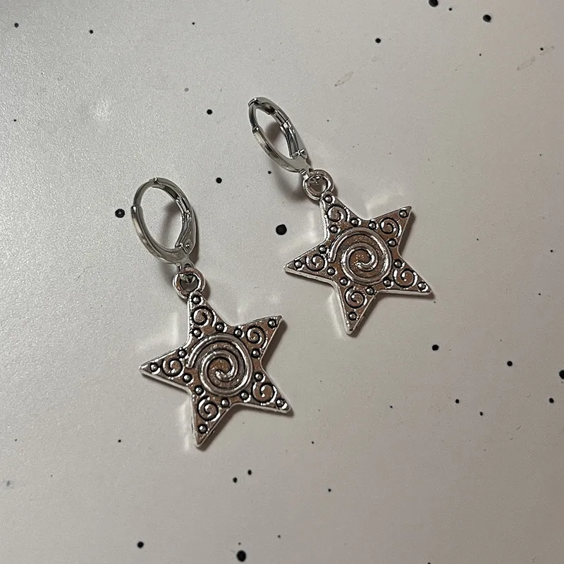 Men Accessories Aesthetic - Vintage Goth Silver Color Spiral Vortex