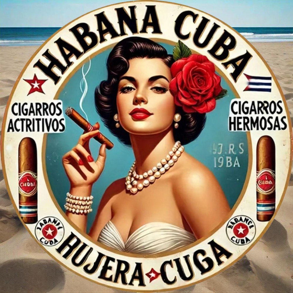 Mens Accessories Style - Vintage Havana Style Cigar Girl Round