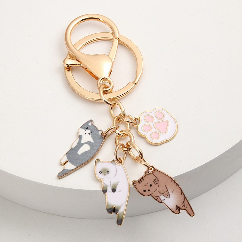 Men'S Accessories Rings - Kawaii Cat Keychain Pet Paw Key