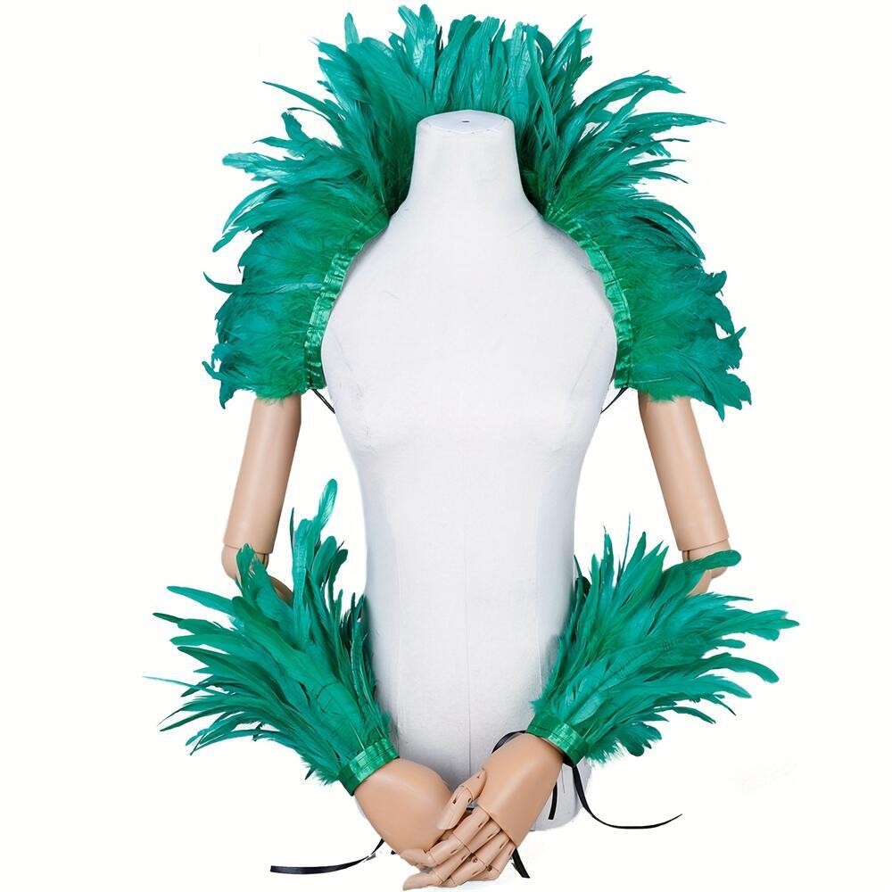 Mens Accessories Style - Elegant Red Feathers Women's Shawl for