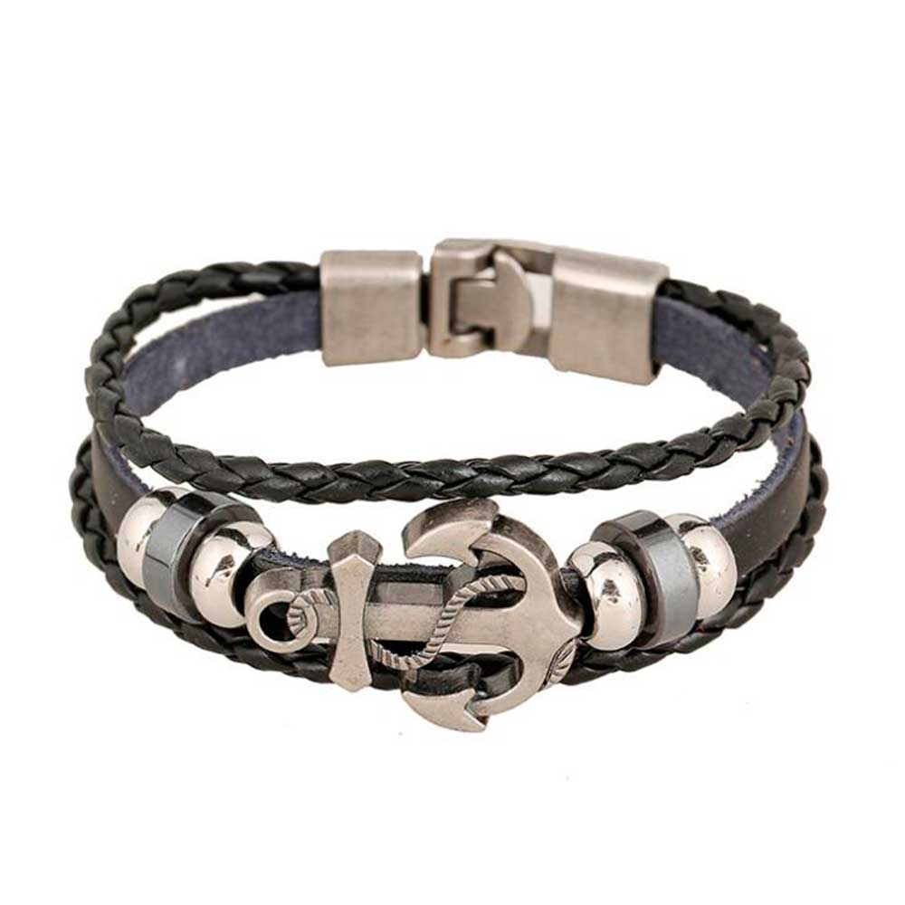 Men Accessories Pk - Vintage Đa Lớp Da Bện Vòng