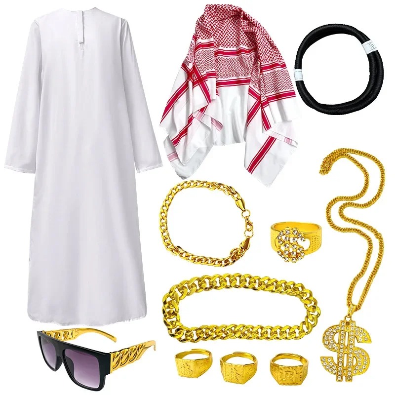 Mens Accessories Style - Halloween Cosplay Costume Medieval Arab White