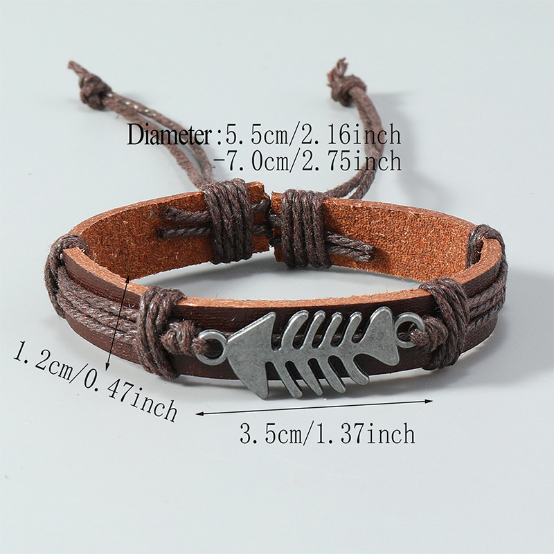 Trendy Retro Leather Woven Fis - đánh giá và giá Men Accessories Pk