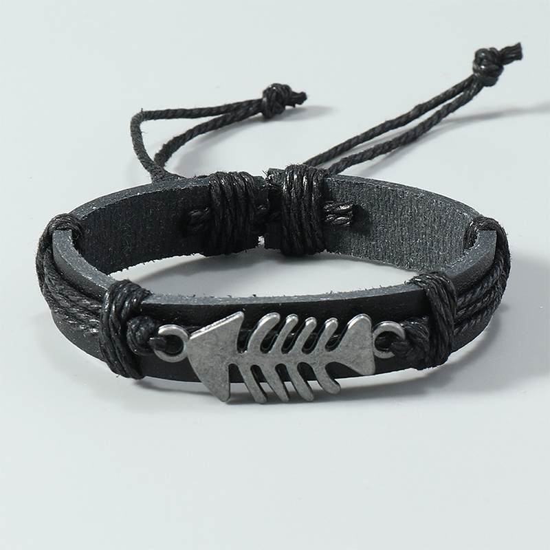 Trendy Retro Leather Woven Fis - đánh giá và giá Men Accessories Pk