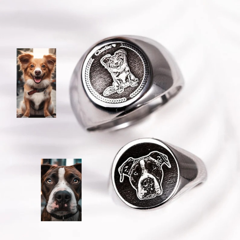 Custom Engrave Photo Signet Ri - đánh giá và giá Men Accessories Wedding
