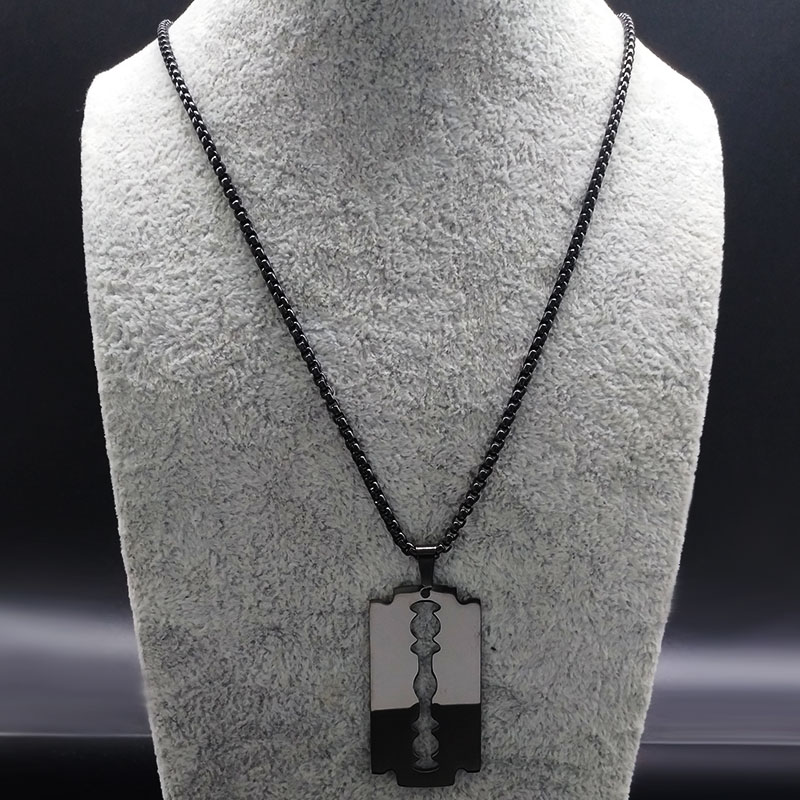 Gothic Blade Razor Pendant Nec - đánh giá và giá Men Accessories Aesthetic