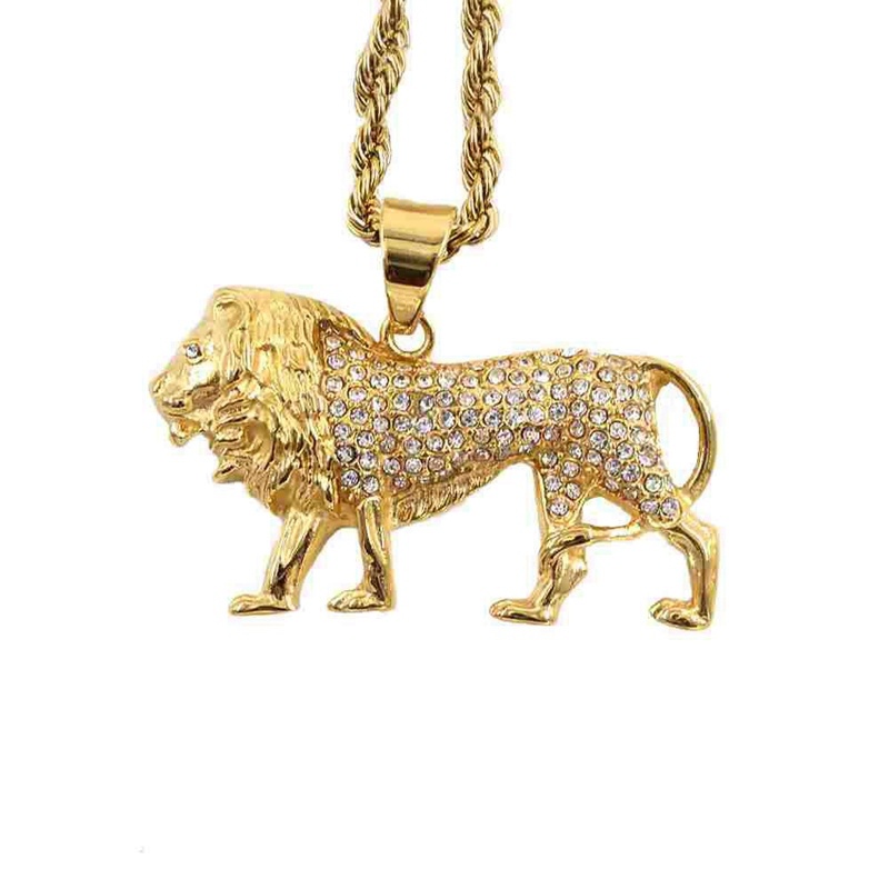 Hip-Hop Crystal Inlaid Lion Pe - đánh giá và giá Men Accessories Singapore