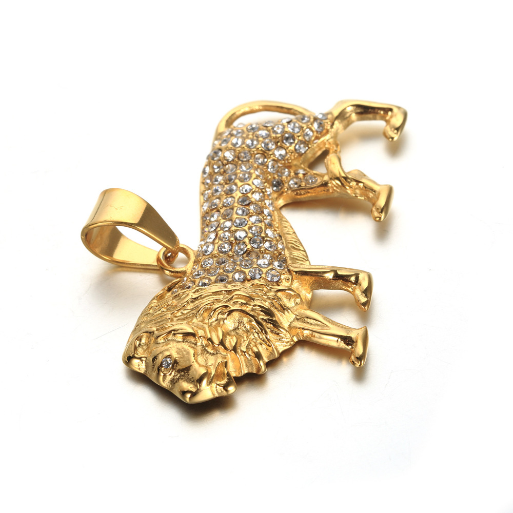 Hip-Hop Crystal Inlaid Lion Pe - đánh giá và giá Men Accessories Singapore