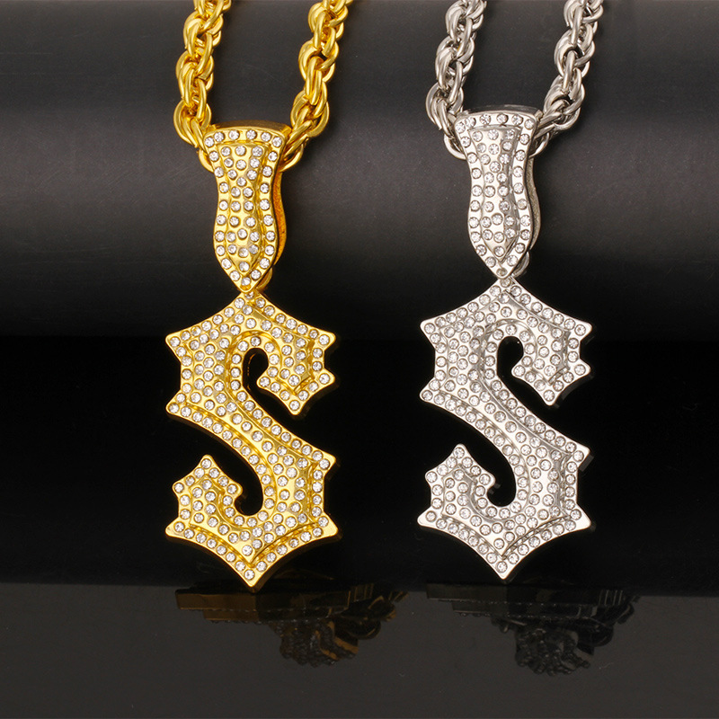 New Letter S Hip Hop Necklace  - đánh giá và giá Men Accessories Singapore