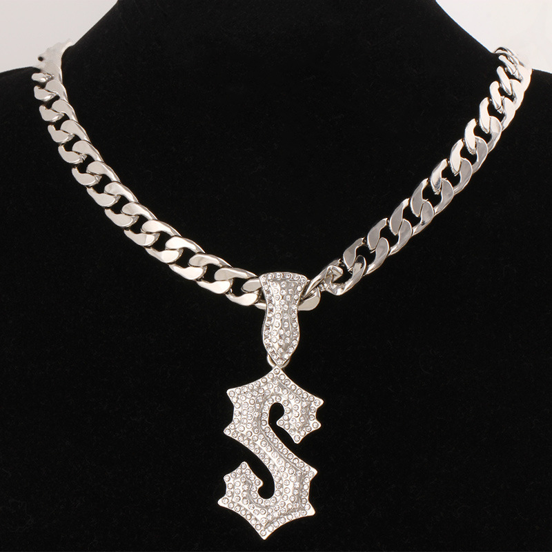 New Letter S Hip Hop Necklace  - đánh giá và giá Men Accessories Singapore