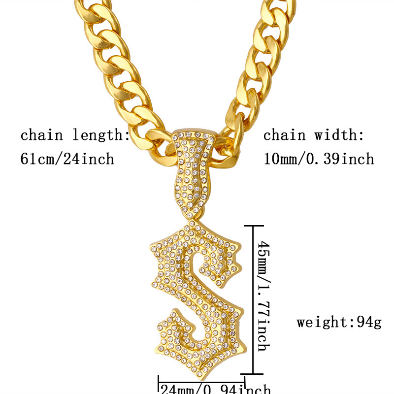 New Letter S Hip Hop Necklace  - đánh giá và giá Men Accessories Singapore