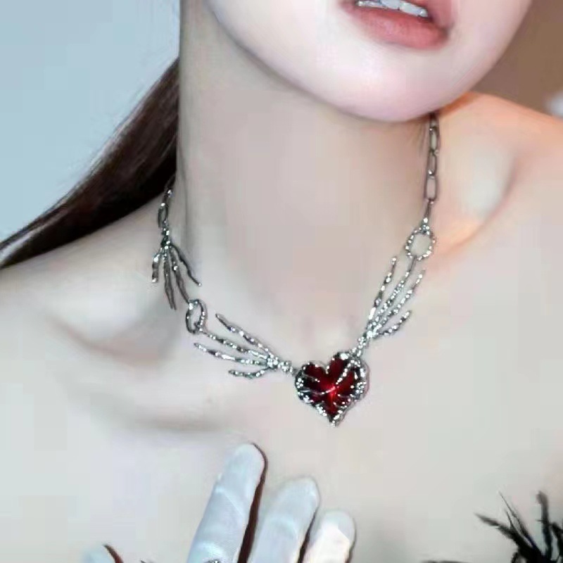 Gothic Vintage Y2K Red Glass H - đánh giá và giá Men Accessories Aesthetic
