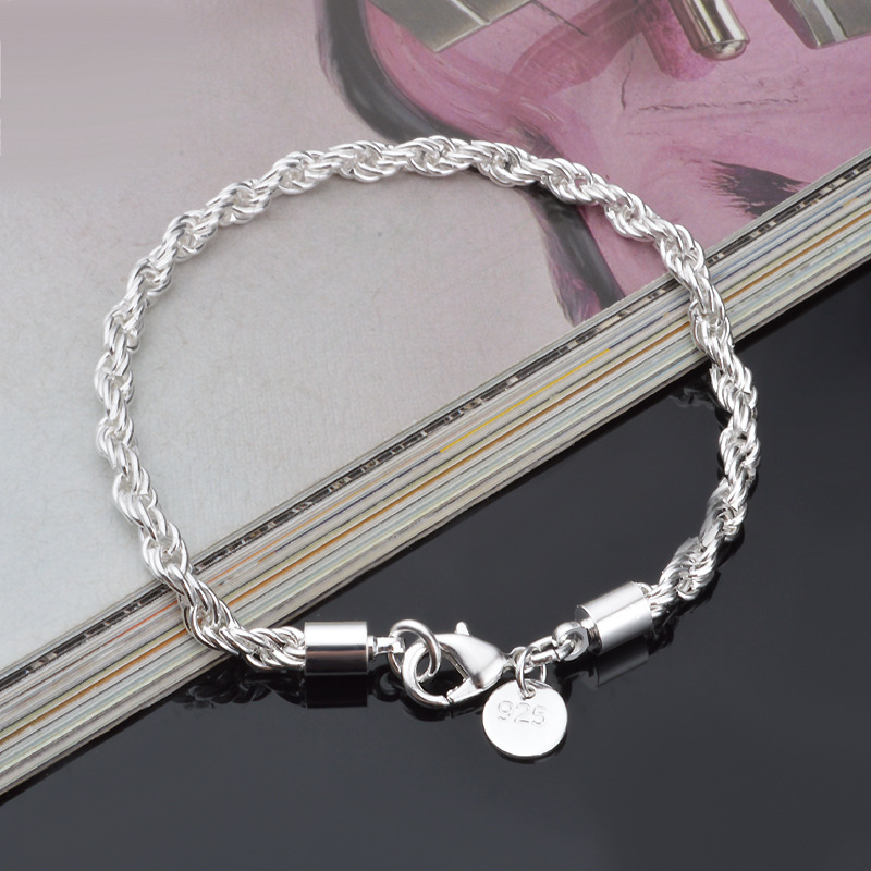 4MM Silver Plated Twisted Rope - đánh giá và giá Men Accessories Singapore