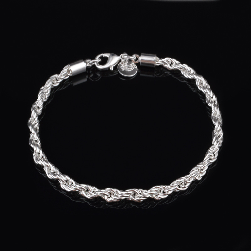 4MM Silver Plated Twisted Rope - đánh giá và giá Men Accessories Singapore