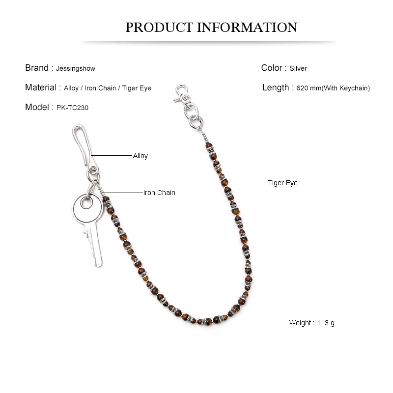 Hip Hop Punk Tiger Eye Beaded  - đánh giá và giá Men Accessories Pk
