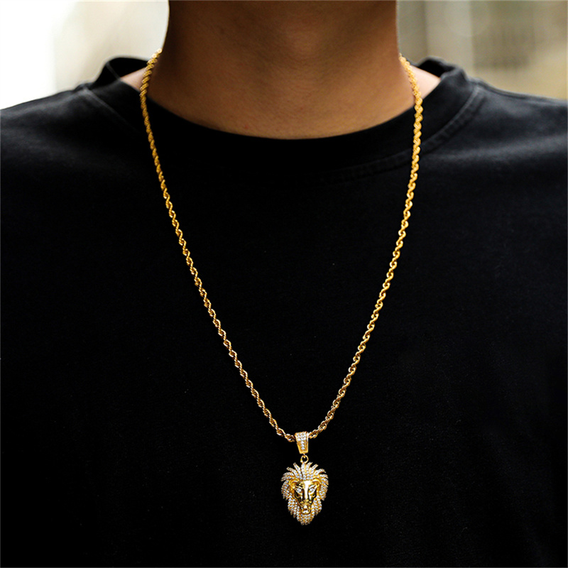 Personality Lion Rhinestone Pe - đánh giá và giá Men Accessories Singapore