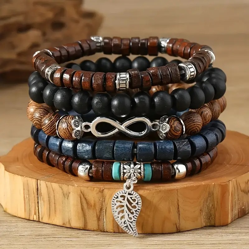 41PCS Natural Wood Elastic Bea - đánh giá và giá Bead Bracelet Men