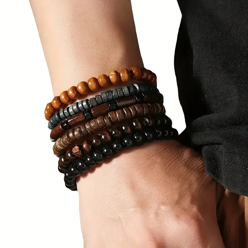 41PCS Natural Wood Elastic Bea - đánh giá và giá Bead Bracelet Men