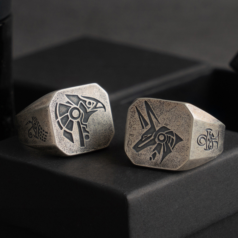 Retro Egypt Anubis Horus Ring  - đánh giá và giá Men'S Accessories Jewelry Egypt