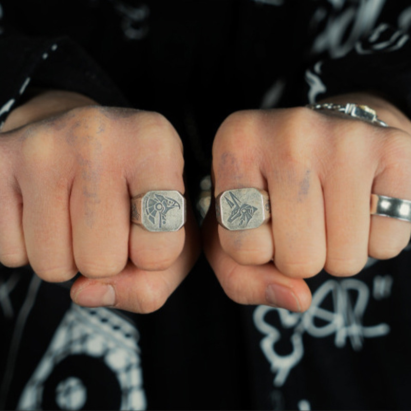 Retro Egypt Anubis Horus Ring  - đánh giá và giá Men'S Accessories Jewelry Egypt