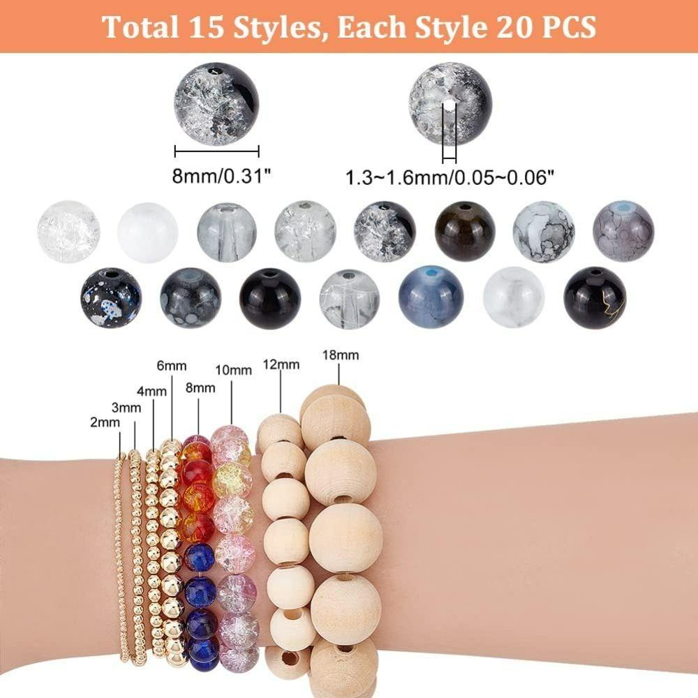 300pcs 8mm Black Glass Beads 1 - đánh giá và giá Bead Bracelet Men