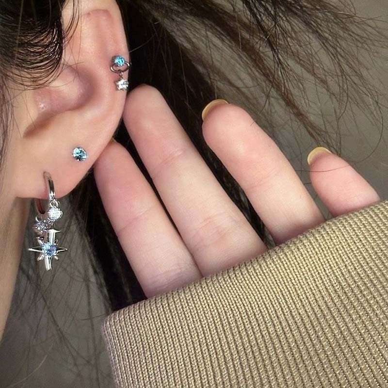 New Y2K Blue Zircon Star Tasse - đánh giá và giá Men'S Accessories Jewelry Sale