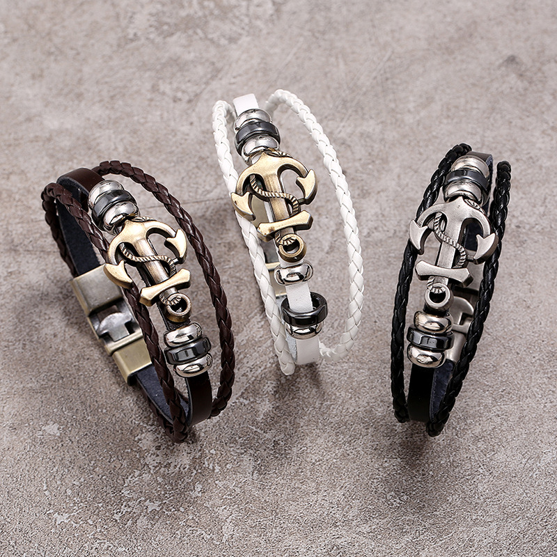 Vintage Đa Lớp Da Bện Vòng Tay - đánh giá và giá Men Accessories Pk