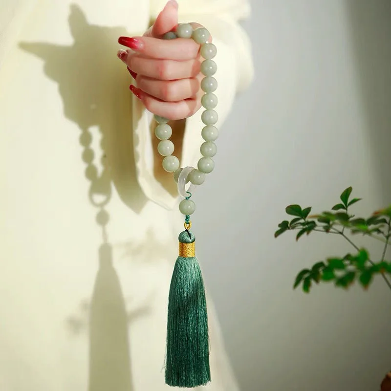 Đá Ngọc Tủy Xanh Hạt 12Mm Tua  - đánh giá và giá Bead Bracelet Men